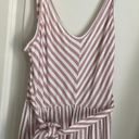 Caution to the Wind Pink And White Striped Dress With Ruffle Photo 3