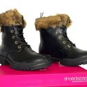 Shoedazzle  Kleio Combat Boots Faux Fur Trim Chunky Lug Sole Black Photo 11