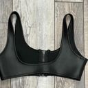 Hoaka Swimwear Hoaka Neoprene Zipper Front Black Bikini Top Size Small Plus Photo 6