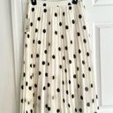 A New Day  Target NWT White Pleated A Line Midi Full Skirt Black Polka Dots S Photo 1