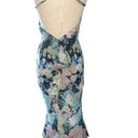 Lee Sau  Freida Dress in Blue Small Womens Floral Midi Cocktai Party Photo 5