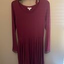 Charming Charlie Maroon Burgundy Long Sleeved Dress, Small Photo 0