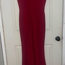 Dress the Population Sandra Plunge Crepe Gown in Garnet Red Size Medium Photo 3