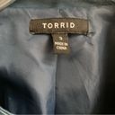 Torrid  teal blue faux suede zip & snap up Bomber Moto jacket 3X Photo 5