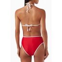 Free People Its Now Cool Waisted Duo Bikini Briefs Stretch Nylon Red White Contrast Size 8 Photo 2