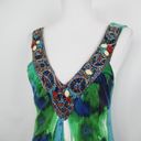 Bordeaux  Los Angeles Blue Green Beaded Maxi Dress Women’s Size Medium Photo 1