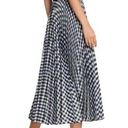 Rachel Zoe  Black & White Gingham Plaid Pleated Midi Skirt 6 Photo 0