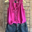 Marc by Marc Jacobs  Woman’s Silk Blouse Small Fuschia Sleeveless Tank Smocked Photo 0