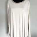 T Tahari Women’s NWT 3X cream soft long sleeved rayon top w/ satin neckline trim Photo 1