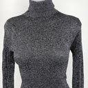 ZARA  Knit Metallic Silver Gray Turtleneck Ribbed Pullover Sweater Top Size S Photo 2