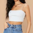 SheIn White Ribbed Cropped Cami Top Photo 0