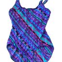 L.L.Bean RETRO  Bold print one piece swimsuit Size 14/16 TALL Photo 13