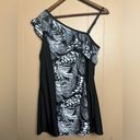 SheIn New without tags black and white modest one shoulder swim dress size xl Photo 2