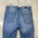 Wrangler  Flared Crop Two Tone Raw Hem Frayed Jeans size 10 Photo 4