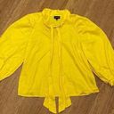 Who What Wear A New Day Yellow Neck Tie Blouse Shirt Small Photo 0