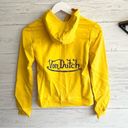 Von Dutch  Zip Up Yellow Hoodie with Purple Logo Signature Size Small Photo 3