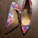 Nine West New  Pastel Floral Heels size 6 Lavender, Pink, Blue, Green, White Photo 1