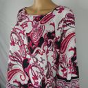 Joseph Ribkoff  Vanilla Multi Paisley Pink Tie Side blouse 3/4 Sleeve New NWT 6 Photo 2