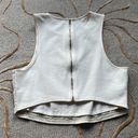 ASTR  | Beaded White Crop Top Faux Leather Small Photo 2