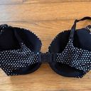 Fruit of the Loom  Womens Black Polka Dot Strap Lined Bra Size 38DD Photo 2