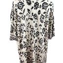 Habitat  Clothing Cream And Black Floral Lightweight Viscose Open Front Cardigan Photo 2