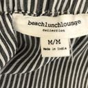 Beach Lunch Lounge Grey Off Shoulder Striped Blouse size medium Photo 5