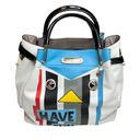 Nicole Lee ᯾ Striped Patchwork 'Have Fun' Satchel Handbag Bag ᯾ Vegan Leather ᯾ Photo 8