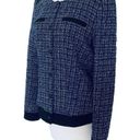 Tommy Hilfiger  Blue Black Button Snap Front Tweed Suit Jacket Blazer Jacket 10 Photo 3