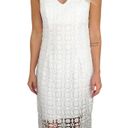 Bisou Bisou  White Lace V-Neck Lace Up Formal Mini Dress Size 8 Photo 2