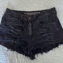 American Eagle black Ripped Jean Shorts Photo 0