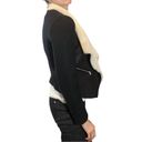 ZARA  Moto Wool Fleece Faux Sherpa Shearling Blazer Jacket Sz S Black Penny Lane Photo 3