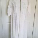 DKNY  White Open Weave 100% Cotton Cardigan Elbow Length Sleeves Front Drape M/L Photo 0