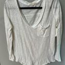 Free People  We The Free white cotton blend long sleeve pocket tee size XS. NWOT Photo 0