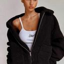 I am gia I.AM.GIA Black Oversized Lined Full Zip Teddy Pixie Coat S Photo 0