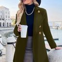 ELESOL Women Tan Wool Coat Pea Coats Double Breasted Thick Dress Coats A Line Size M Photo 1