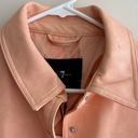 7 For All Mankind Peach Faux Leather Bomber Jacket, Spring Outerwear, Size Small Photo 8