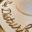 David & Young Do Not Disturb White Sun Hat Sequins Photo 1