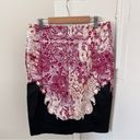 New York & Co. floral red college printed black bottom vintage look skirt Photo 2