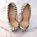 Christian Louboutin silk satin Greissimo striped pumps size IT 35 US 5 Photo 7