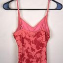 American Eagle VTG  Women’s Red Floral Print Lettuce Trim Tank Sheath Dress Photo 5