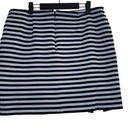 J. McLaughlin Women's Skirt Size 14 Striped Back Zip Front Slit Stretch Nautical Photo 2