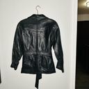 Valerie Stevens Vintage  Black 100% Lamb Leather Wrap Blazer Jacket Size Small Photo 7