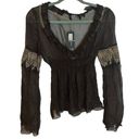 T Tahari NWT  SUNFLOWER SILK BOHO BLOUSE Photo 0