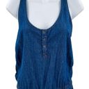 Nordstrom Indigo Rein Blue Jean Denim Chambray Shorts Sleeveless Romper Medium Photo 7