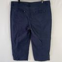 Style & Co Split Hem Grommet Rhinestone Capris Cropped Pants Navy Blue Photo 7