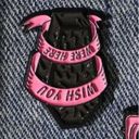 Wish NWT ‘ You Were Here’ Black and Pink Coffin Enamel Lapel Pin, Super Cute! Photo 2