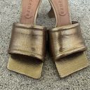 Anthropologie Vicenza Metallic Mules Heels Lezard Metal Ash NEW Photo 2