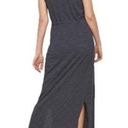 VERO MODA New  Striped Knit Henley Daina Dress Sleeveless Tie Waist Maxi Navy Photo 1