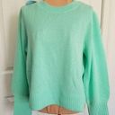 Hill House  Home Cropped Silvia Sweater Ocean Wave Green 100% Merino Wool Size S Photo 0