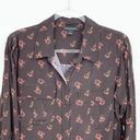 Something Navy Utility Blouse in Brown Floral Photo 3